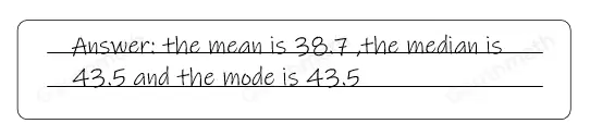 5. Below is the frequency distribution of the score of 40 learners. Compute the mean, median and the mode. 10 points